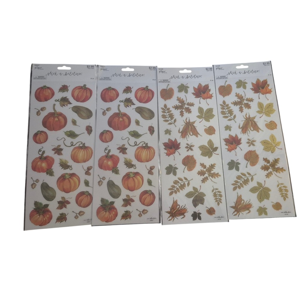 Stickers The Paper Studio Multi Autumn Leaves Pumpkins Stick-a-bilities